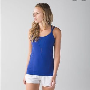 Lululemon Exquisite Tank Sapphire Blue with Mesh